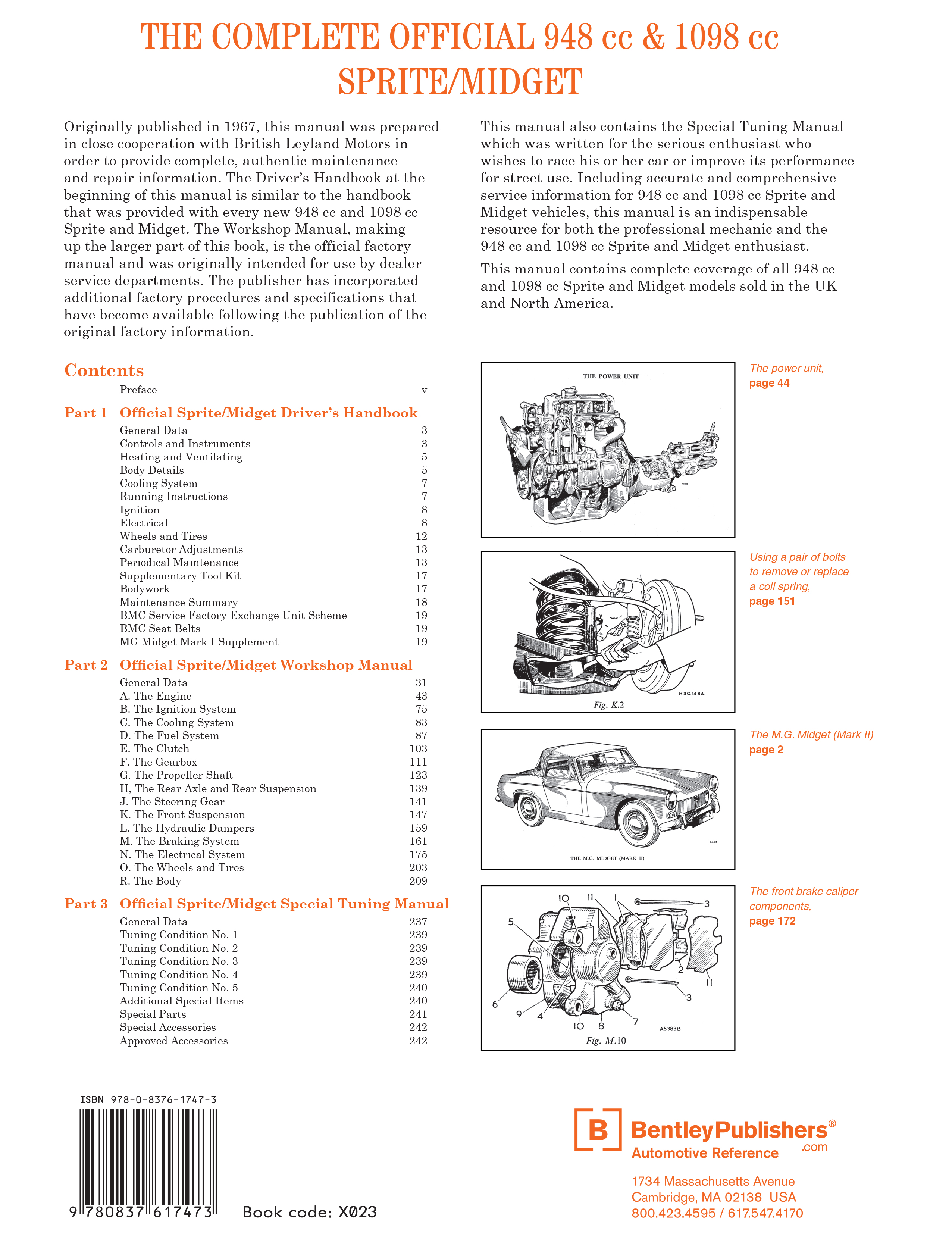 The Complete Official 948 cc & 1098 cc Austin-Healey Sprite / MG Midget: 1961-1966 back cover