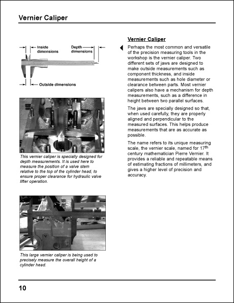 Volkswagen Metrics for Mechanics Metrics, Tools and Measuring Technical Service Training Self-Study Program Vernier Caliper