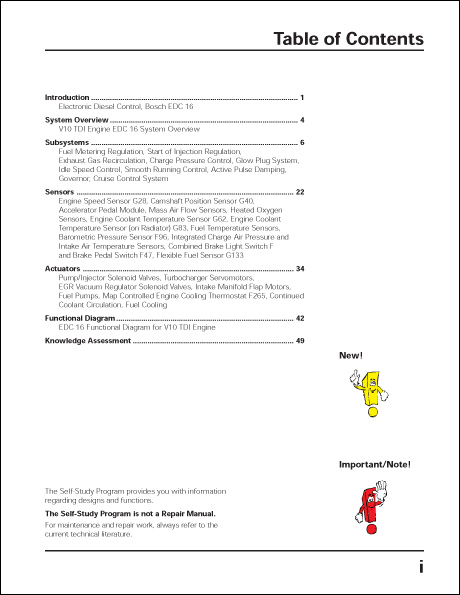 Volkswagen Touareg Electronic Diesel Control EDC 16 Design and Function Technical Service Training Self-Study Program Table of Contents